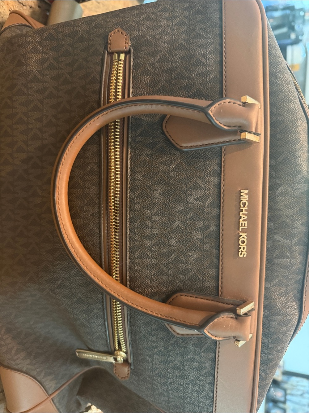 Michael Kors Brown and Tan Men's Duffel Bag